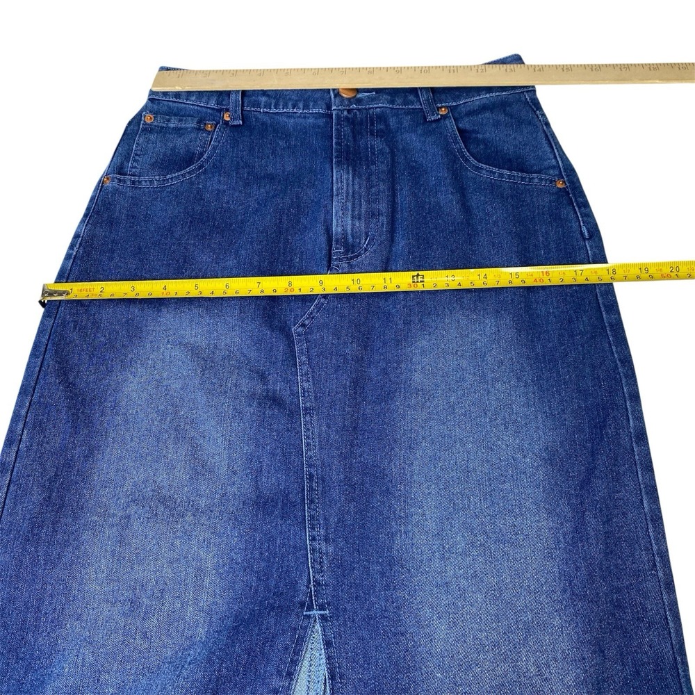 Rachel Zoe Women Skirt Size 6 High Rise Denim Maxi Front Slit Western Boho‎ - Picture 7 of 11